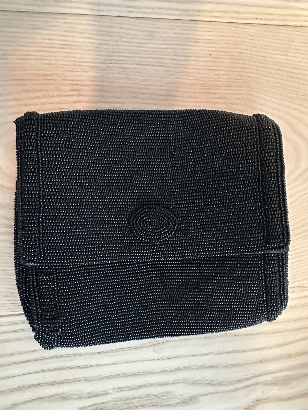 Vintage black Japanese beaded clutch